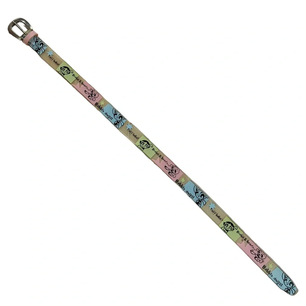 Vintage Power Puff Girls Cartoon Blossom Bubbles & Buttercup Girls Kids Belt